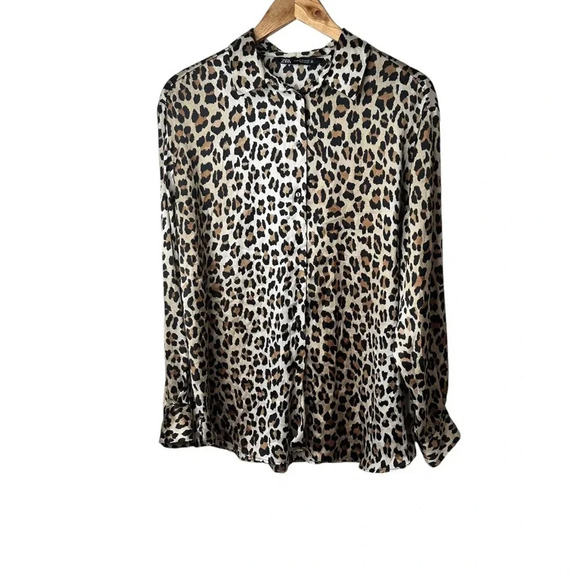 ZARA Animal print long sleeve button-down size XLarge - Picture 4 of 7